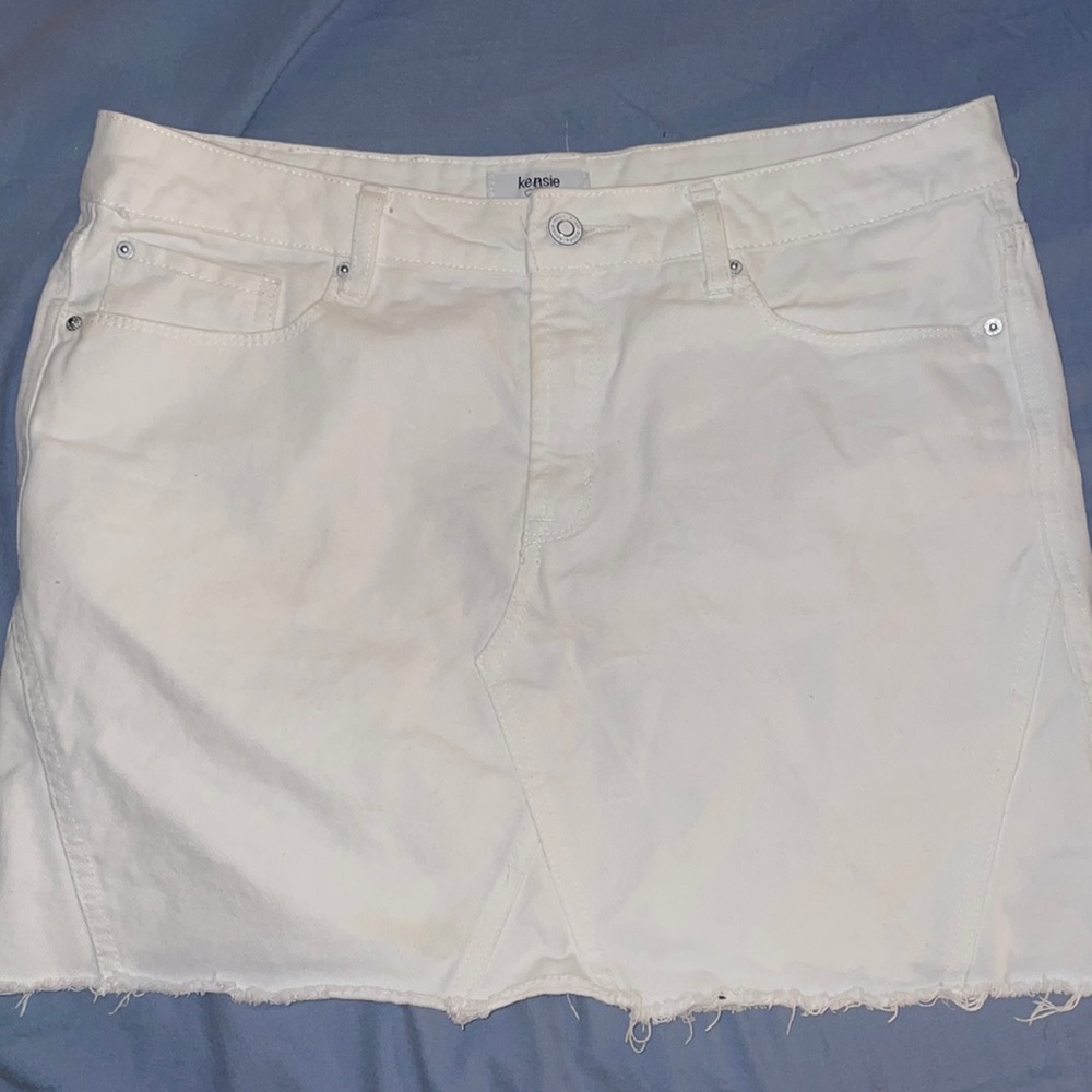 Kenzie white denim mini skirt